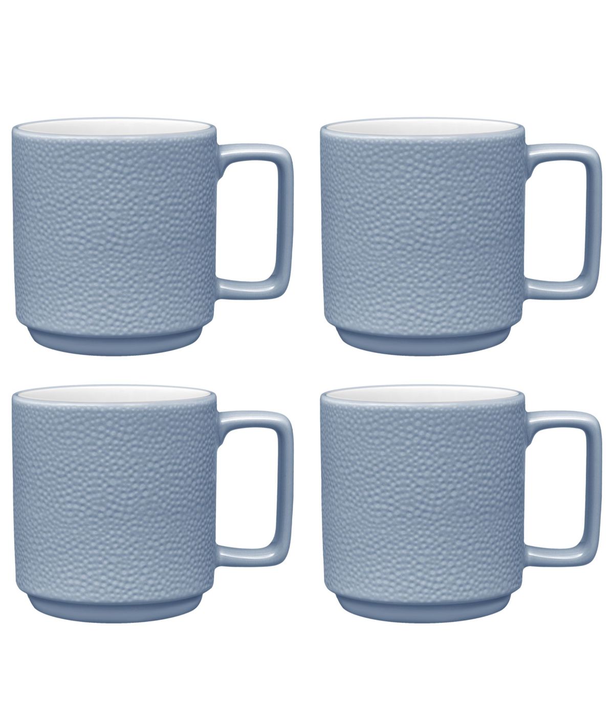  Noritake Colortex Stone Set of 4 Stax Mugs - Aqua - Bonton