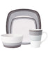  Noritake Colorscapes Layers 4 Piece Square Place Setting - Charcoal - Bonton