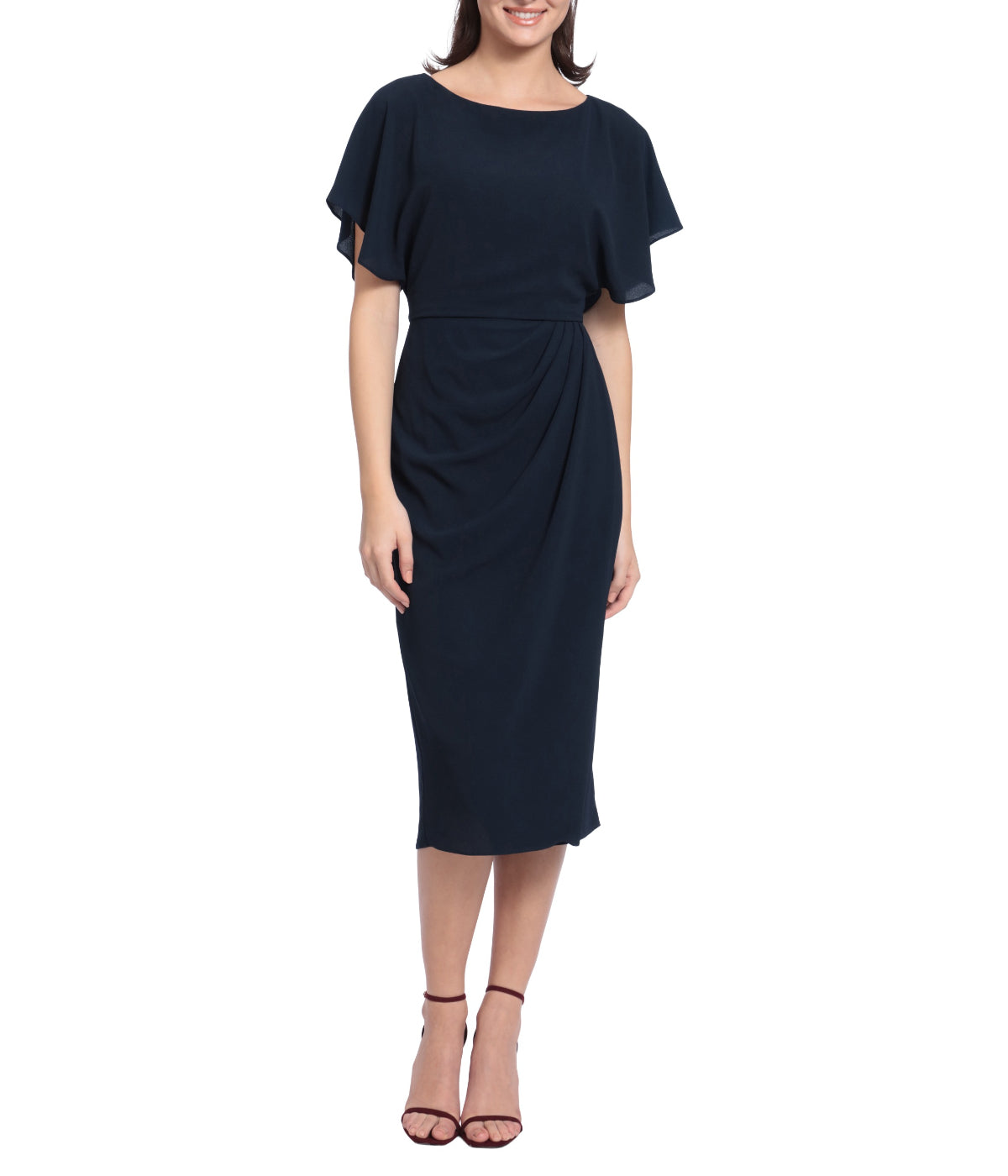  Maggy London Boatneck Colman Sleeve Dress - Navy Blazer - Bonton