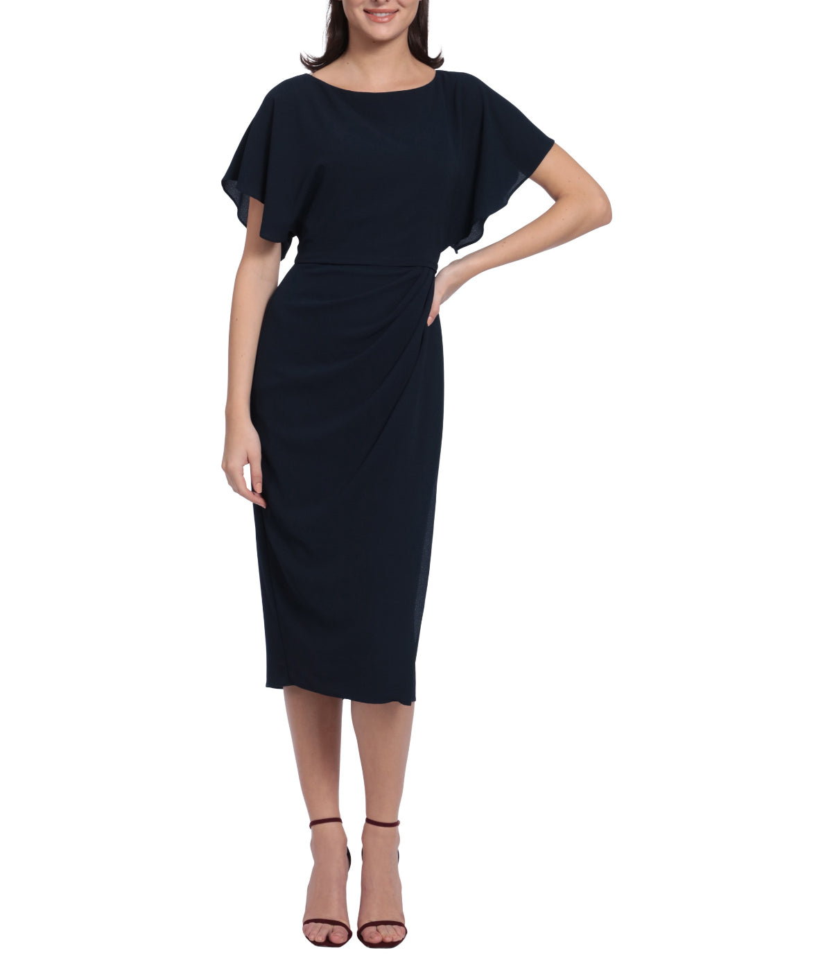  Maggy London Boatneck Colman Sleeve Dress - Navy Blazer - Bonton