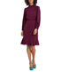  Maggy London Short Dress With Shoulder Drape Detail And Ruffle Hem - Dark Purple - Bonton