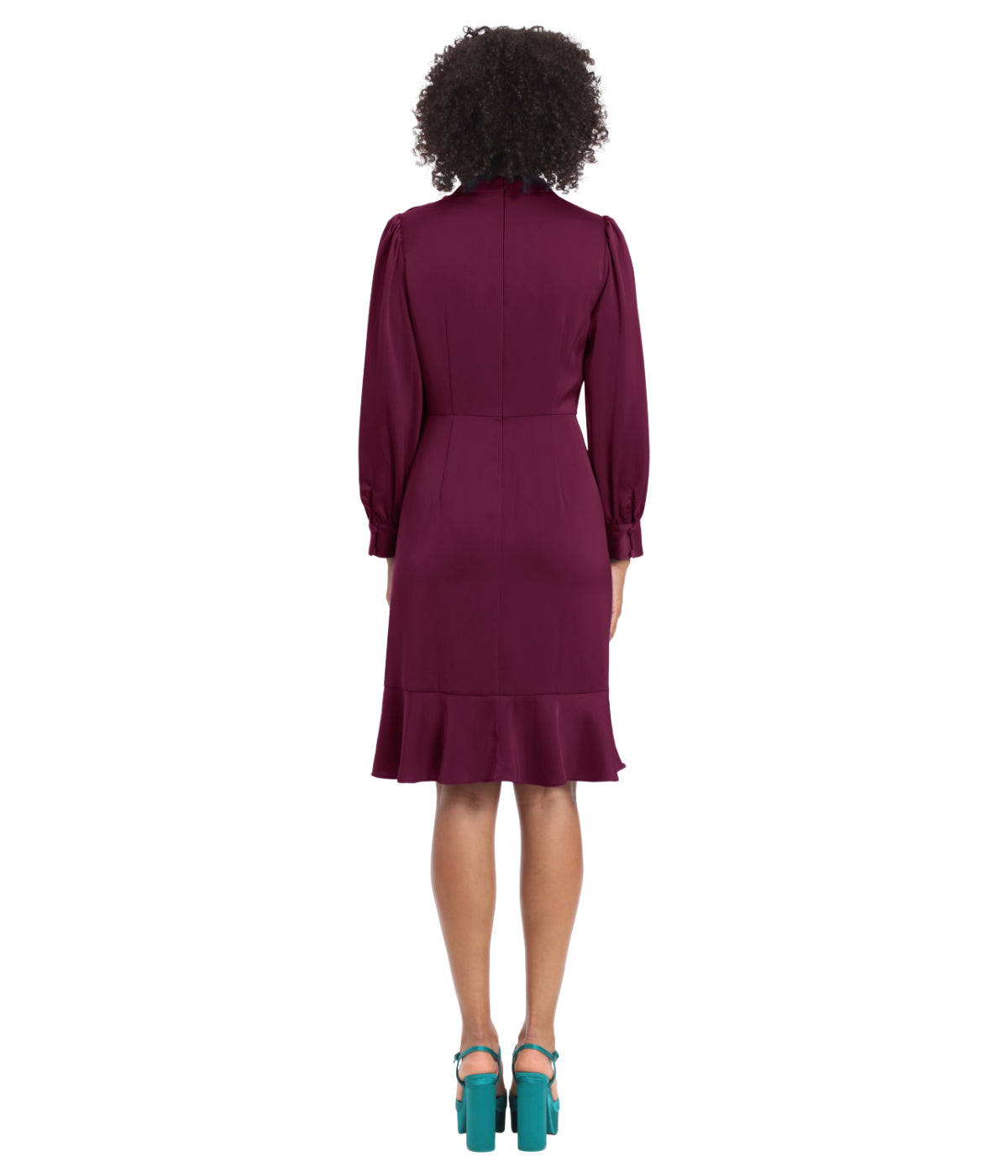  Maggy London Short Dress With Shoulder Drape Detail And Ruffle Hem - Dark Purple - Bonton