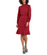  Maggy London Short Dress With Shoulder Drape Detail And Ruffle Hem - Red Velvet - Bonton