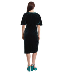 Raglan Wrap Dress Hunter Green