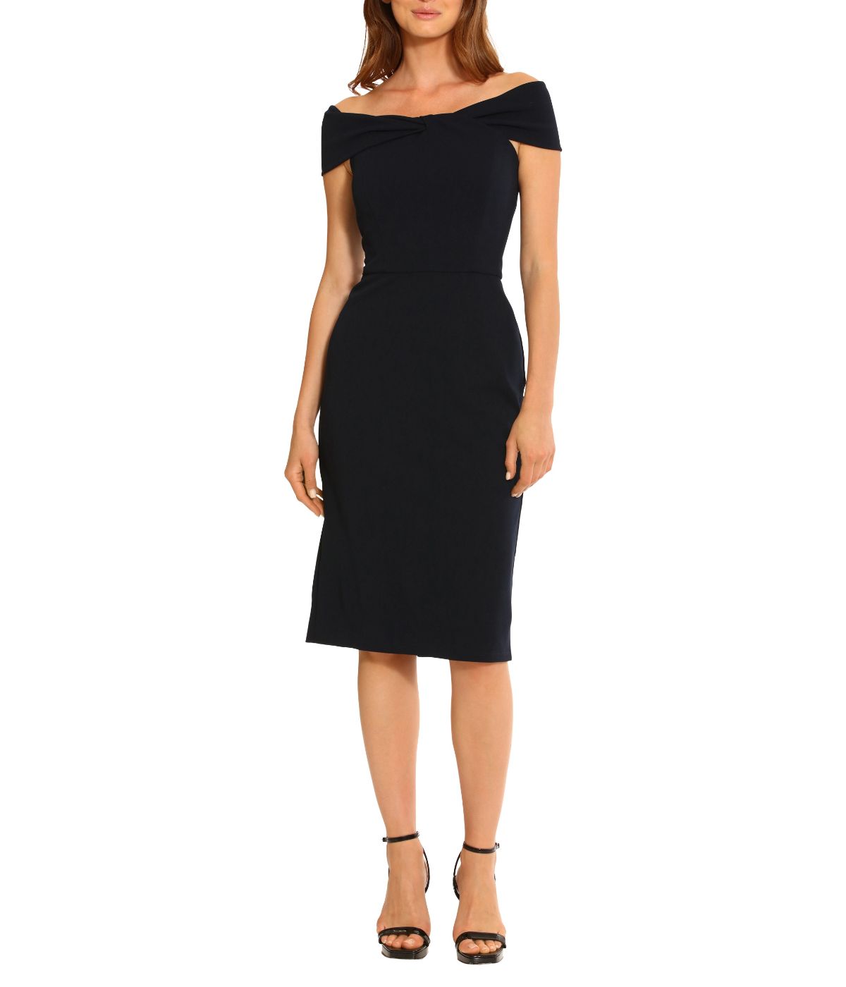 Off-The-Shoulder Midi Dress Twilight Navy