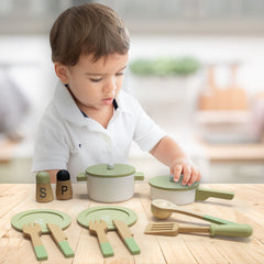 Teamson Kids - Little Chef Frankfurt Wooden Cookware Play Kitchen Accessories