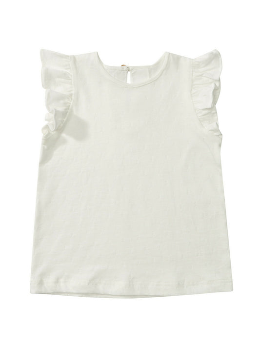 Edie Frill Short Sleeve Cotton Top