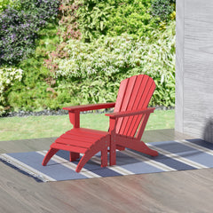 Altura Outdoor Adirondack Chair with Ottoman 2-Piece Set