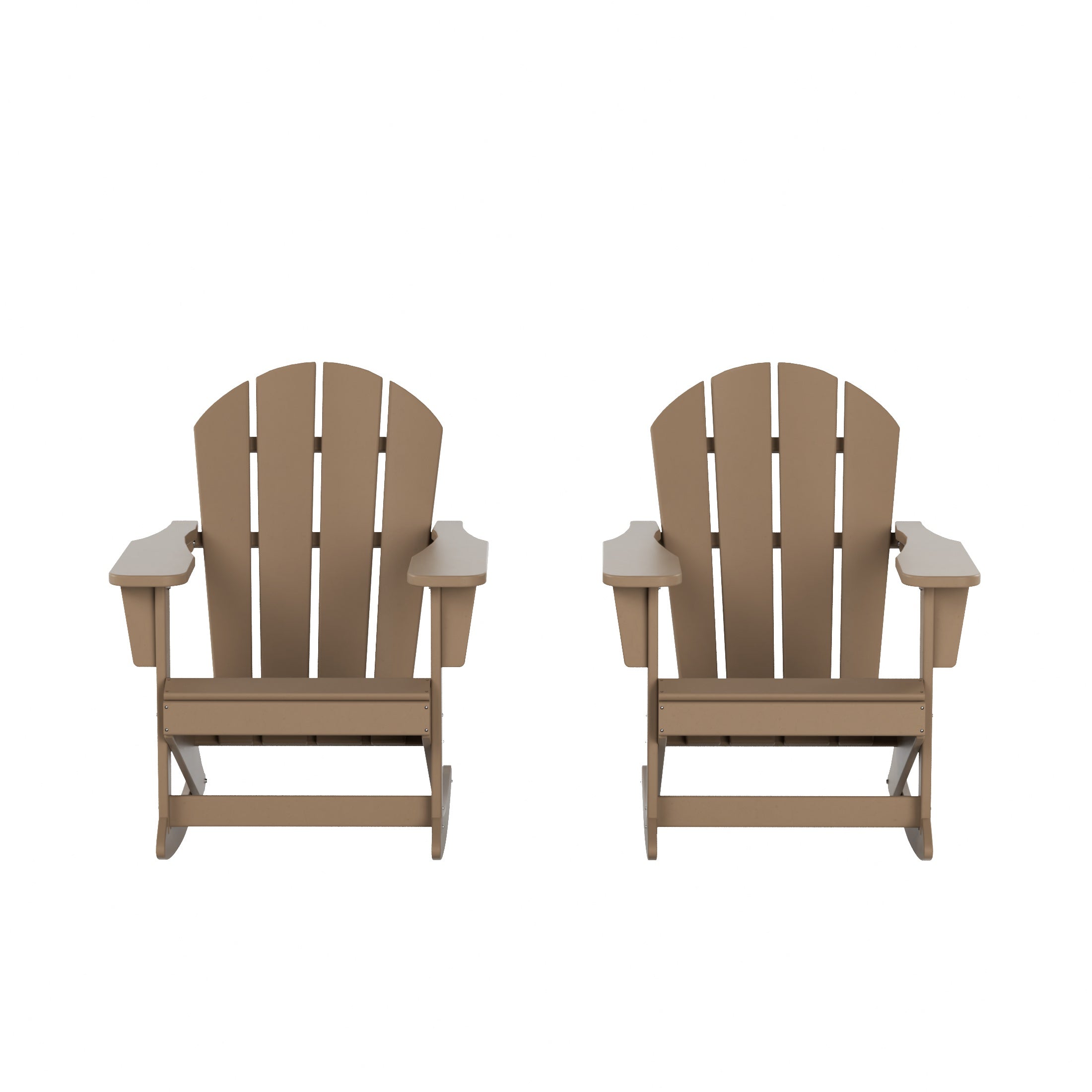  Westin Furniture Outdoor Patio Porch Rocking Adirondack Chair, Set of 2 - Teak - Bonton