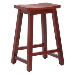 24" Solid Wood Saddle Counter Stool