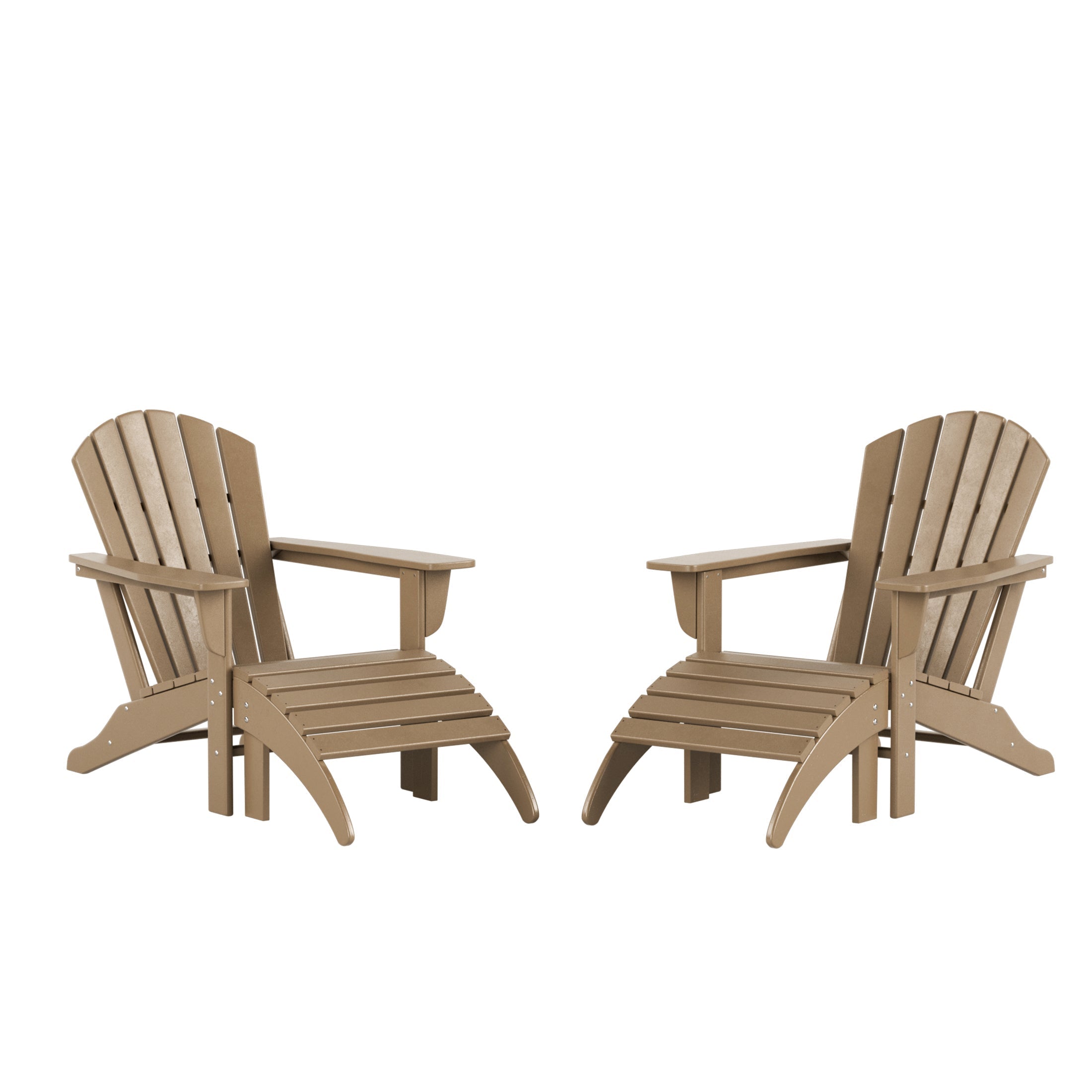  Westin Furniture Altura Outdoor Adirondack Chair With Ottoman 4-Piece Set - Orange - Bonton