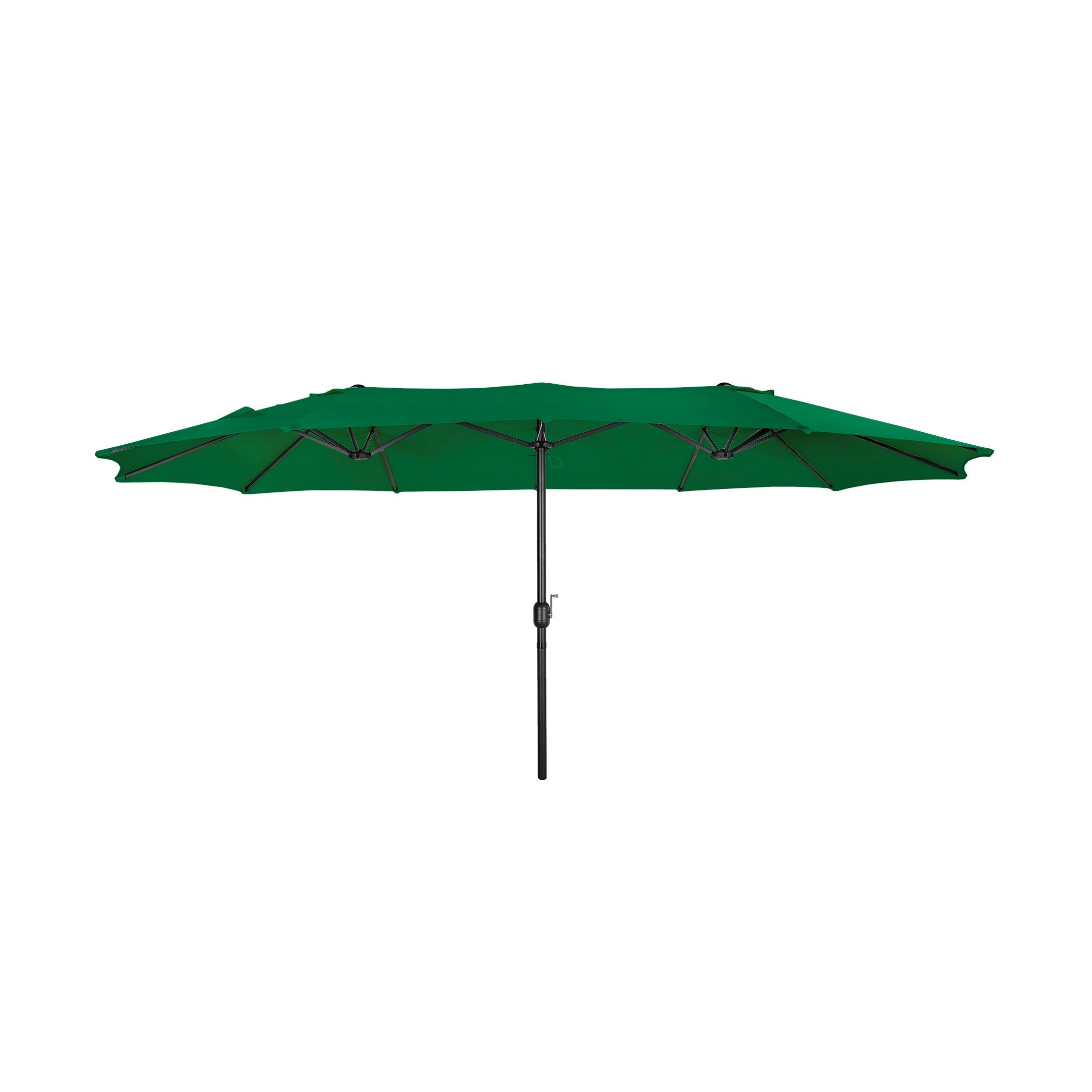  Westin Furniture Double Sided Outdoor Twin Patio Market Table Umbrella, 15 x 9 Ft - Dark Green - Bonton