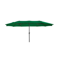 Double Sided Outdoor Twin Patio Market Table Umbrella, 15 x 9 Ft