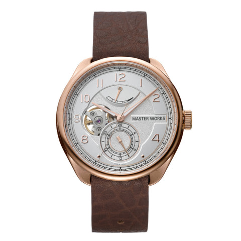 Master Works Mens Mechanical Leather Watch