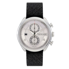 Master Works Mens Dress Sport Leather Watch