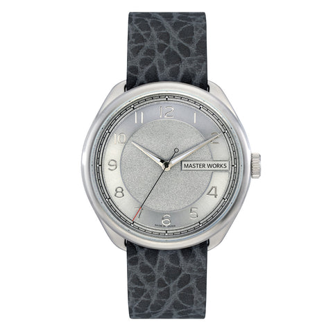 Master Works Mens Classic Leather Strap Watch