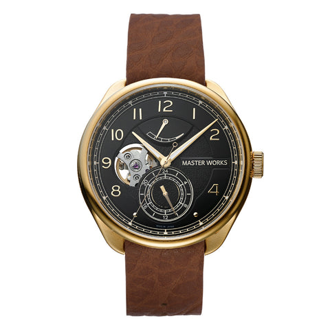 Master Works Mens Mechanical Leather St Watch