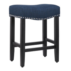 24" Upholstered Saddle Seat Set of 2 Counter Stool