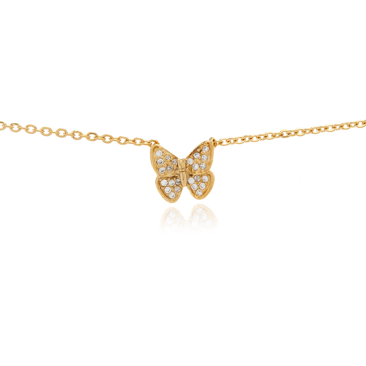  Georgina Jewelry Mini Butterfly Diamond Necklace - Gold - Bonton