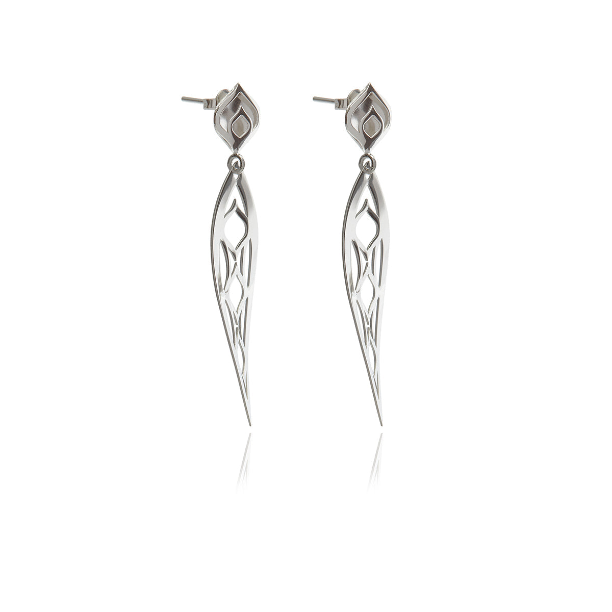  Georgina Jewelry One Leaf Chandelier Line Earring - Silver - Bonton