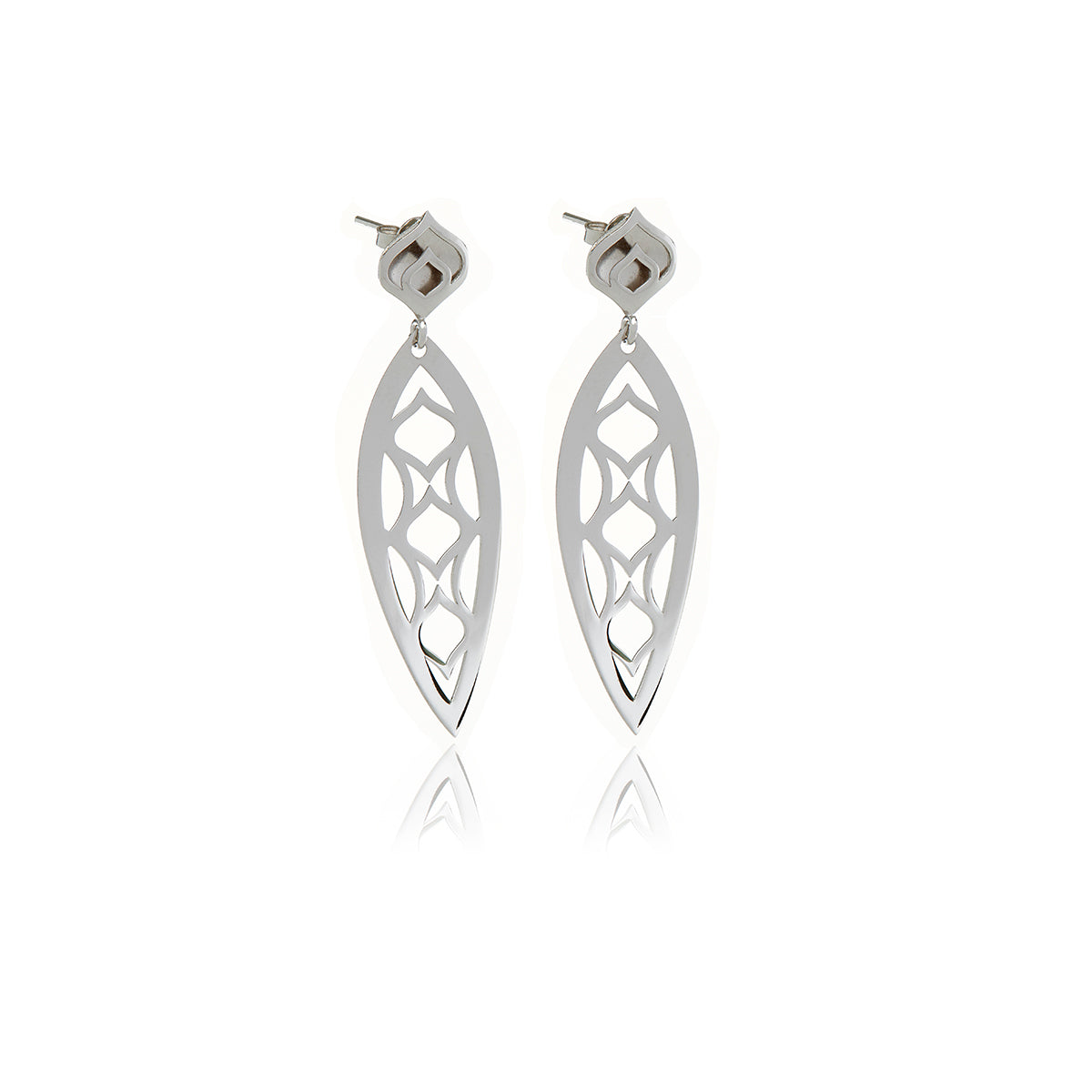  Georgina Jewelry One Leaf Chandelier Line Earring - Silver - Bonton