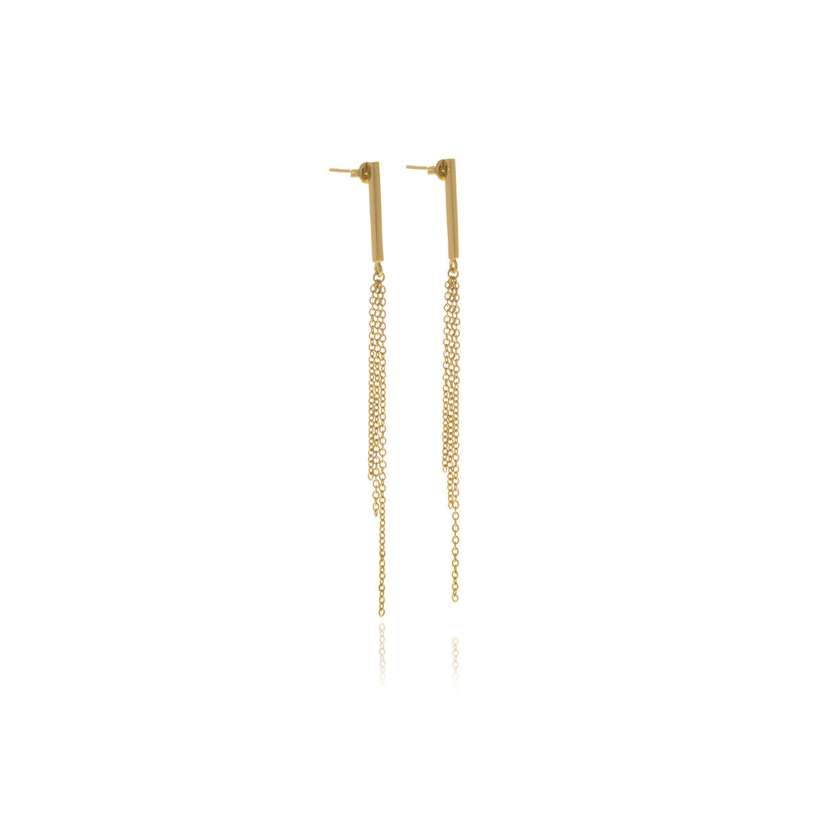  Georgina Jewelry Reverie Chain Bar Earrings - Gold - Bonton