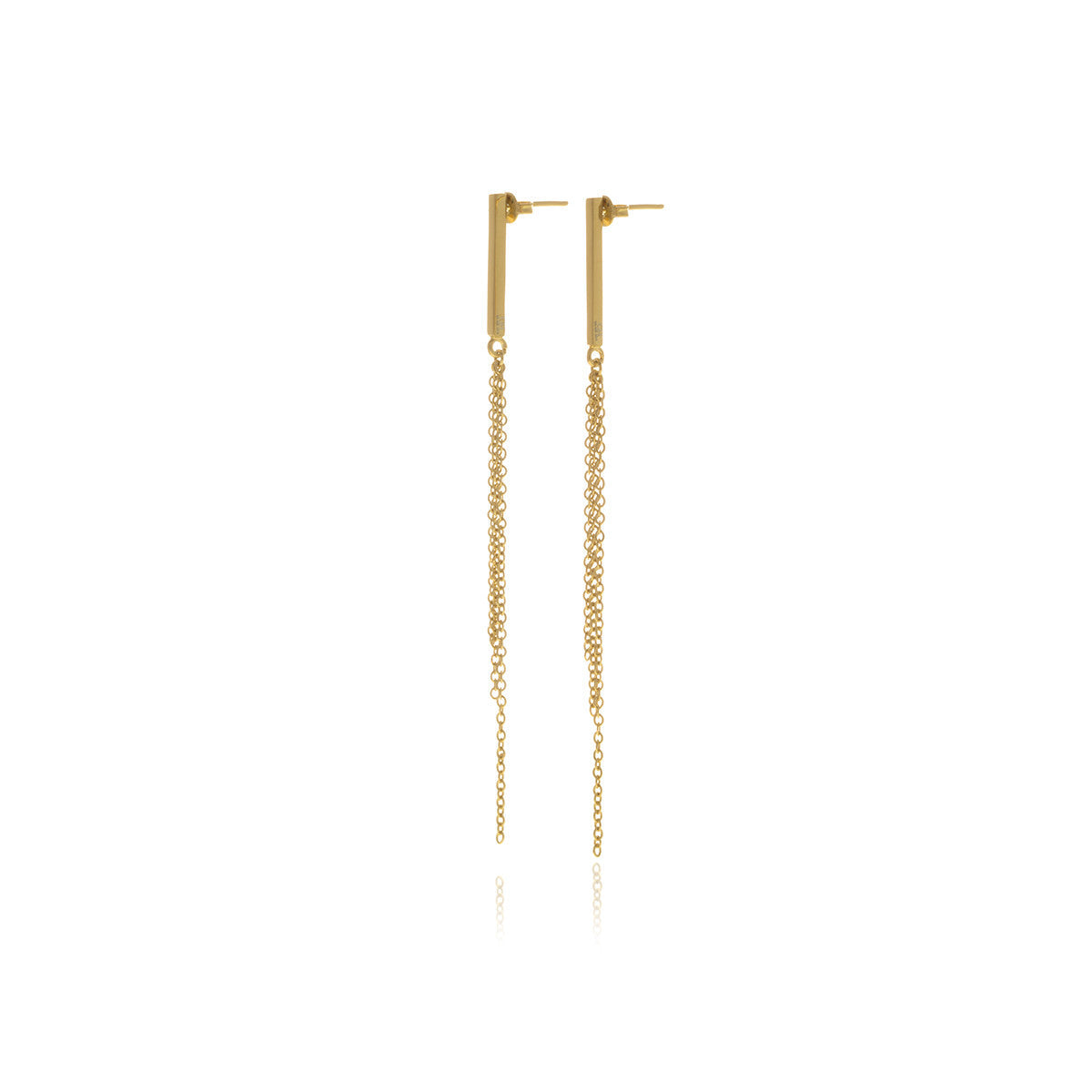  Georgina Jewelry Reverie Chain Bar Earrings - Gold - Bonton