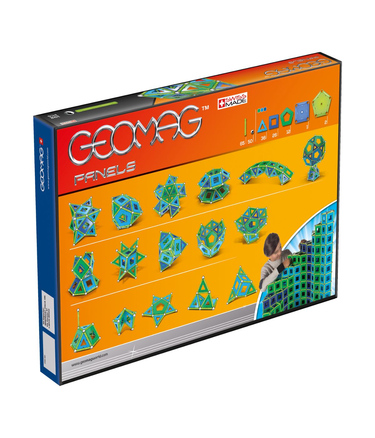  Geomag Panels: 192 Pcs Multi - Multi - Bonton