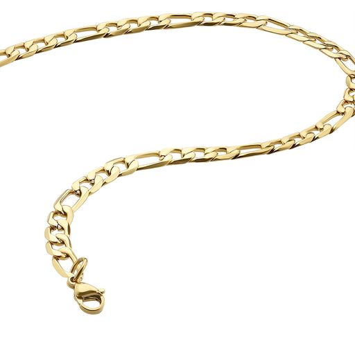  Gemesis Jewels by Edforce Figaro Textured Chain Anklet - Gold - Bonton