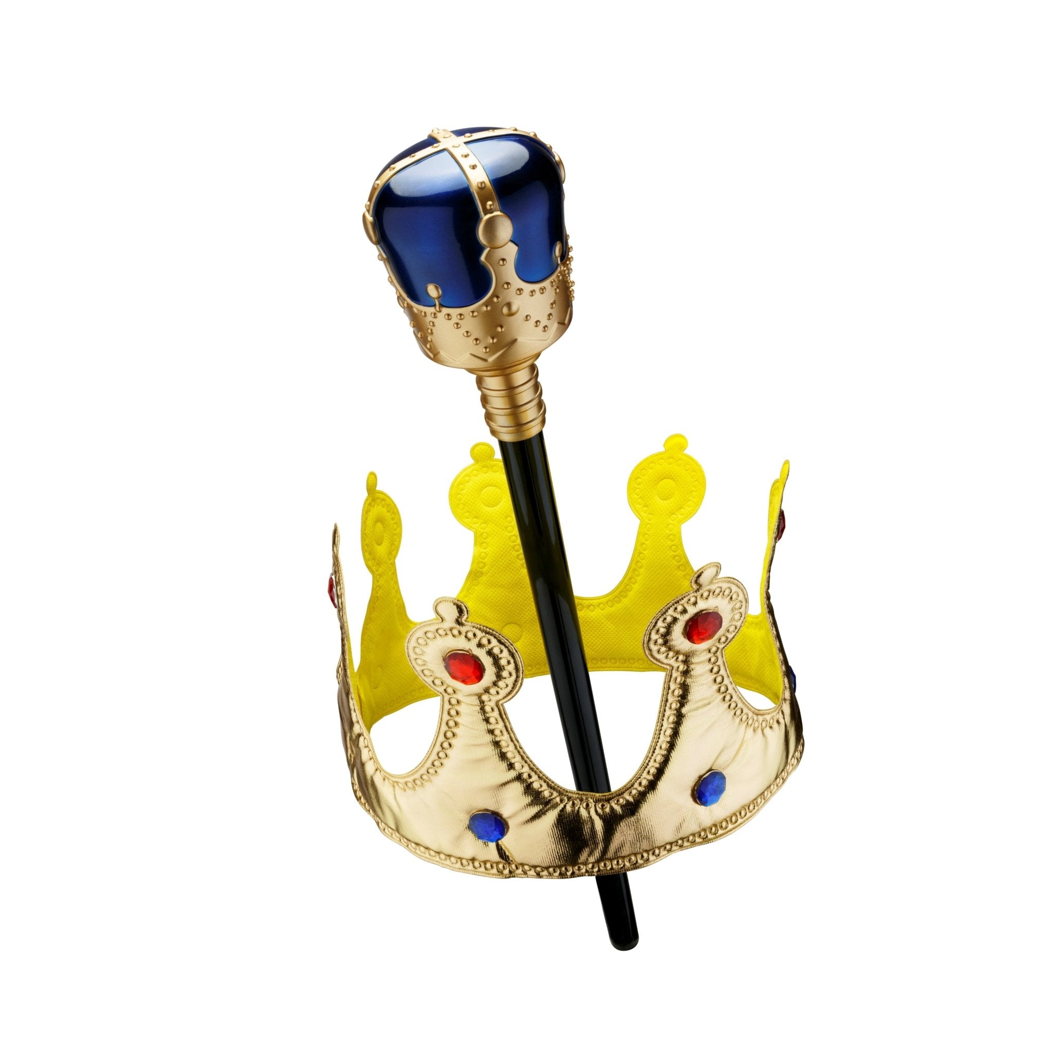  Dress Up America Gold Crown and Scepter Set by Dress Up America - Blue - Bonton
