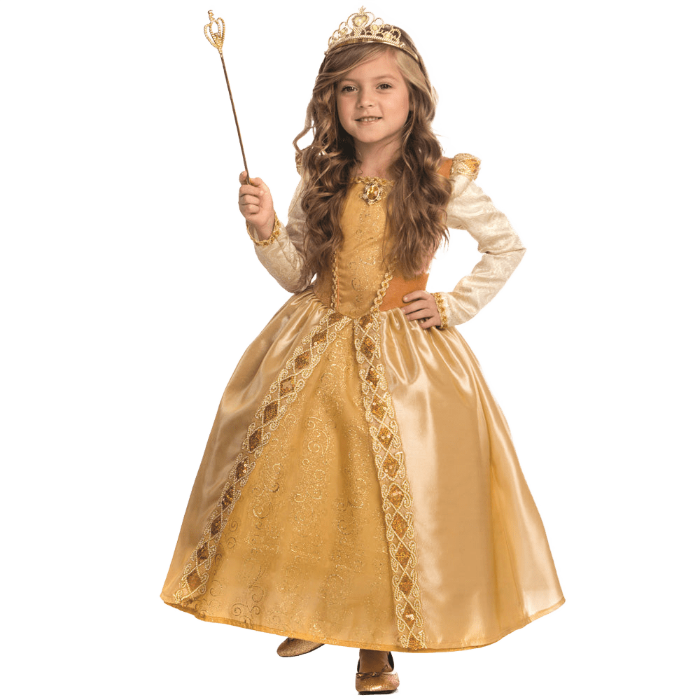  Dress Up America Gold Princess Costume - Kids by Dress Up America - Large (12-14) - Bonton