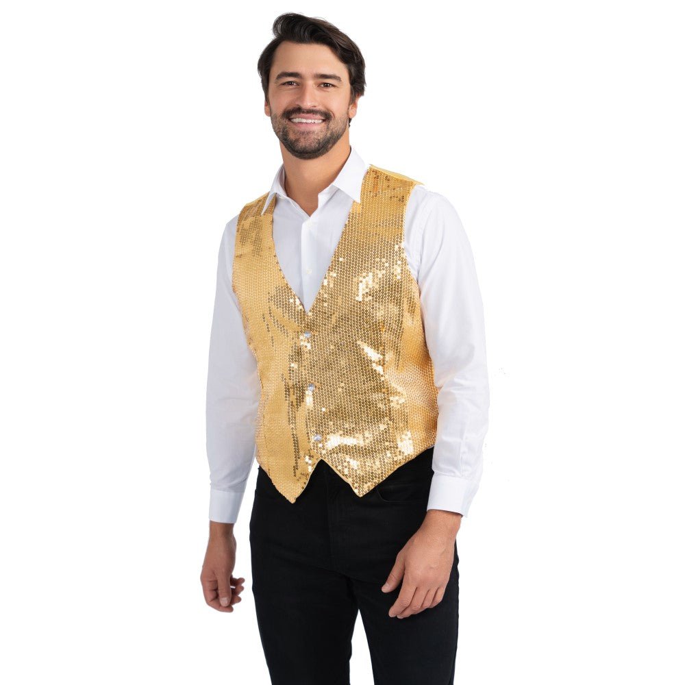  Dress Up America Gold Sequin Vest - Adults by Dress Up America - Large - Bonton