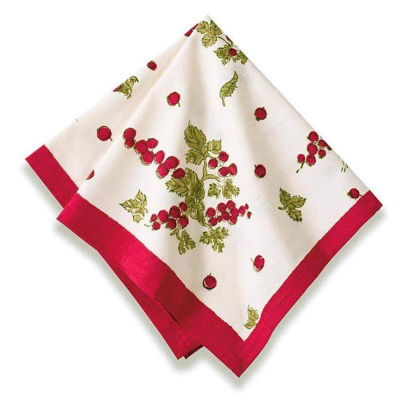  Couleur Nature Gooseberry Red/Green Napkins Set of 6 - Red/Green - Bonton