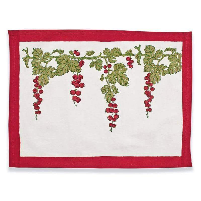  Couleur Nature Gooseberry Red/Green Placemats Set of 6 - Red/Green - Bonton