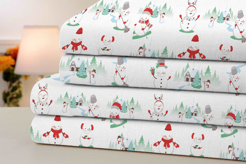 Bibb Home Printed Cotton 4 Piece Sheet Set.