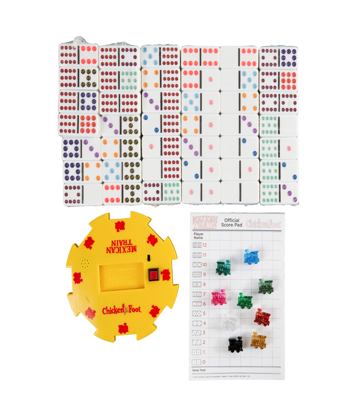  Mexican Train Deluxe Traditional Double 12 Domino Set with Dots Multi - Multi - Bonton