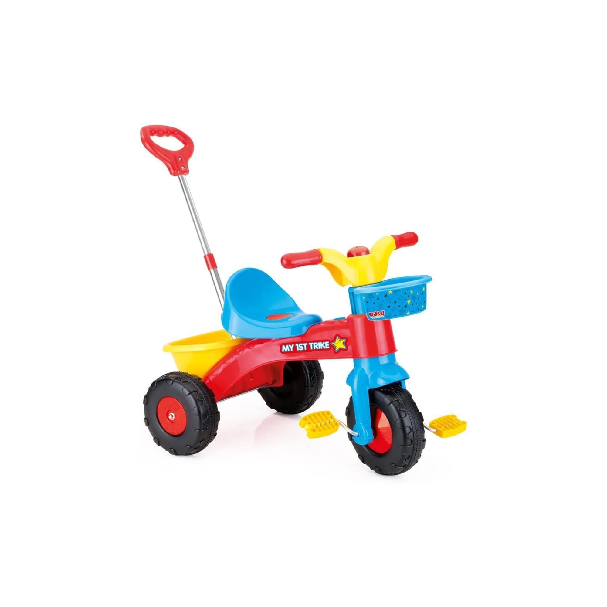  Dolu Dolu: My First Trike Bike - Colorful Kids Pedal Bike w/ Parental Control Handle Attachment, Durable & Safe, 55lb Capacity, Children & Toddlers Ages 2+ - Multi - Bonton