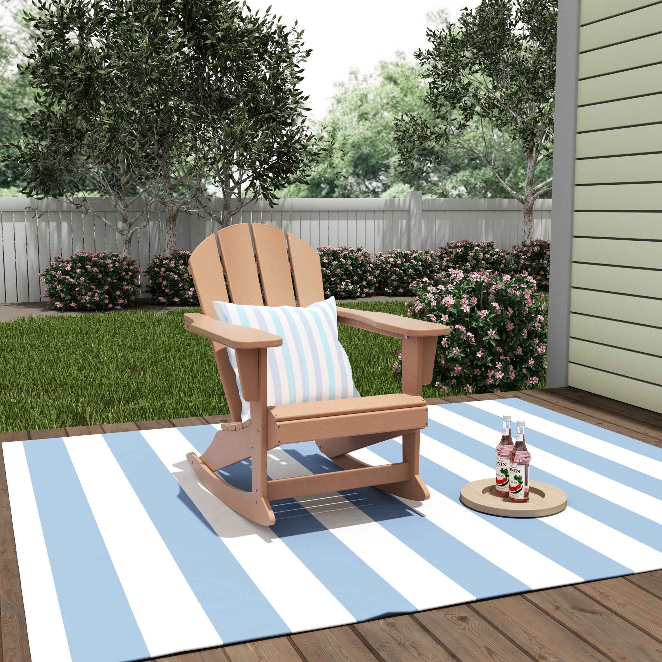  Westin Furniture Classic Porch Outdoor Patio Rocking Adirondack Chair - Weathered Wood - Bonton