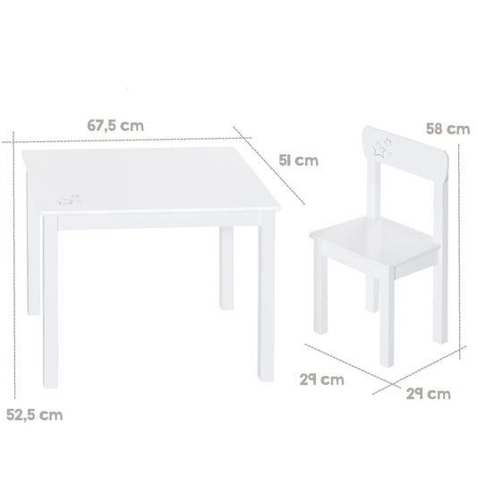 Roba: Children's Table & 2 Chair Set in White Wood