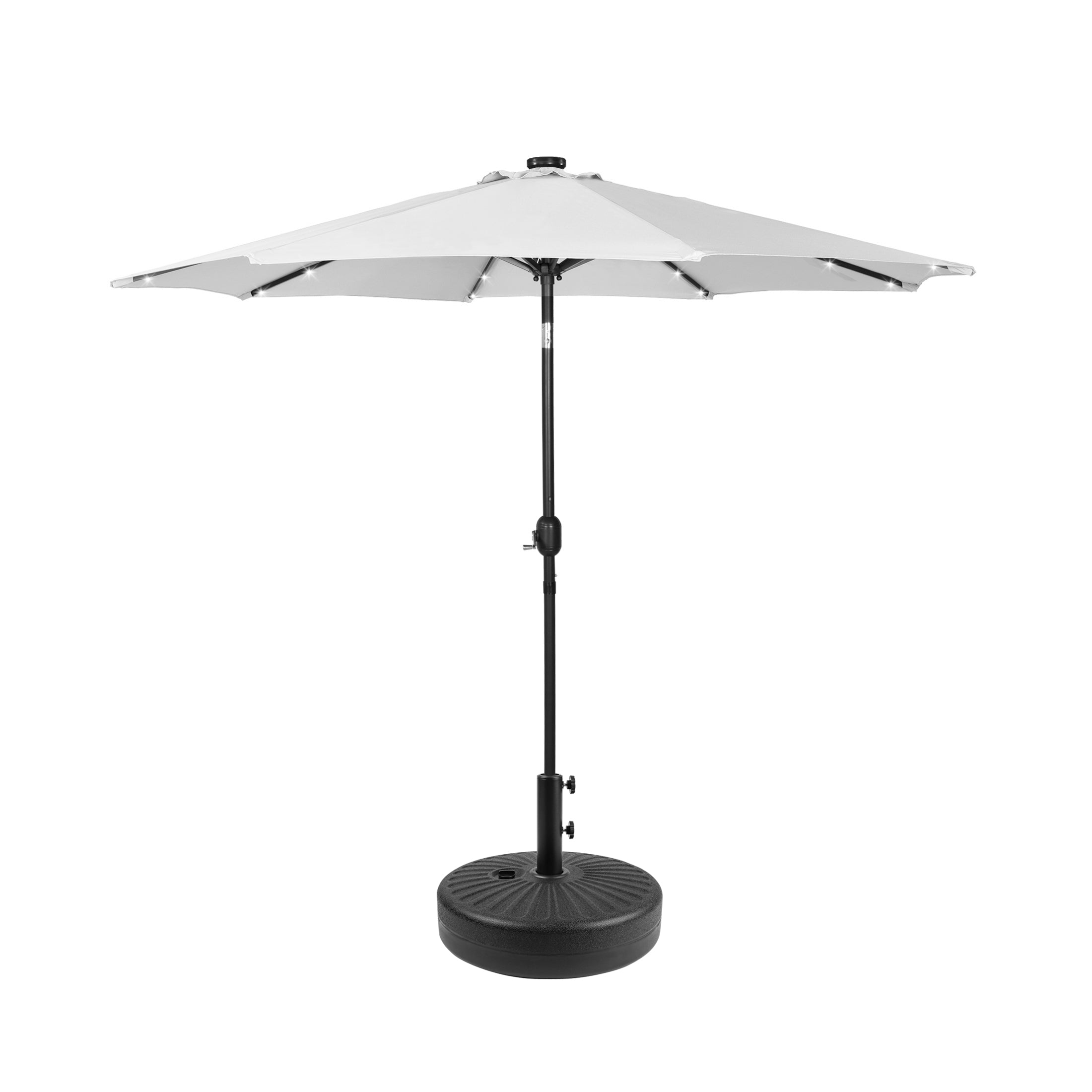  Westin Furniture 9 ft Outdoor Patio Solar LED Market Umbrella with Black Round Base - Royal Blue - Bonton