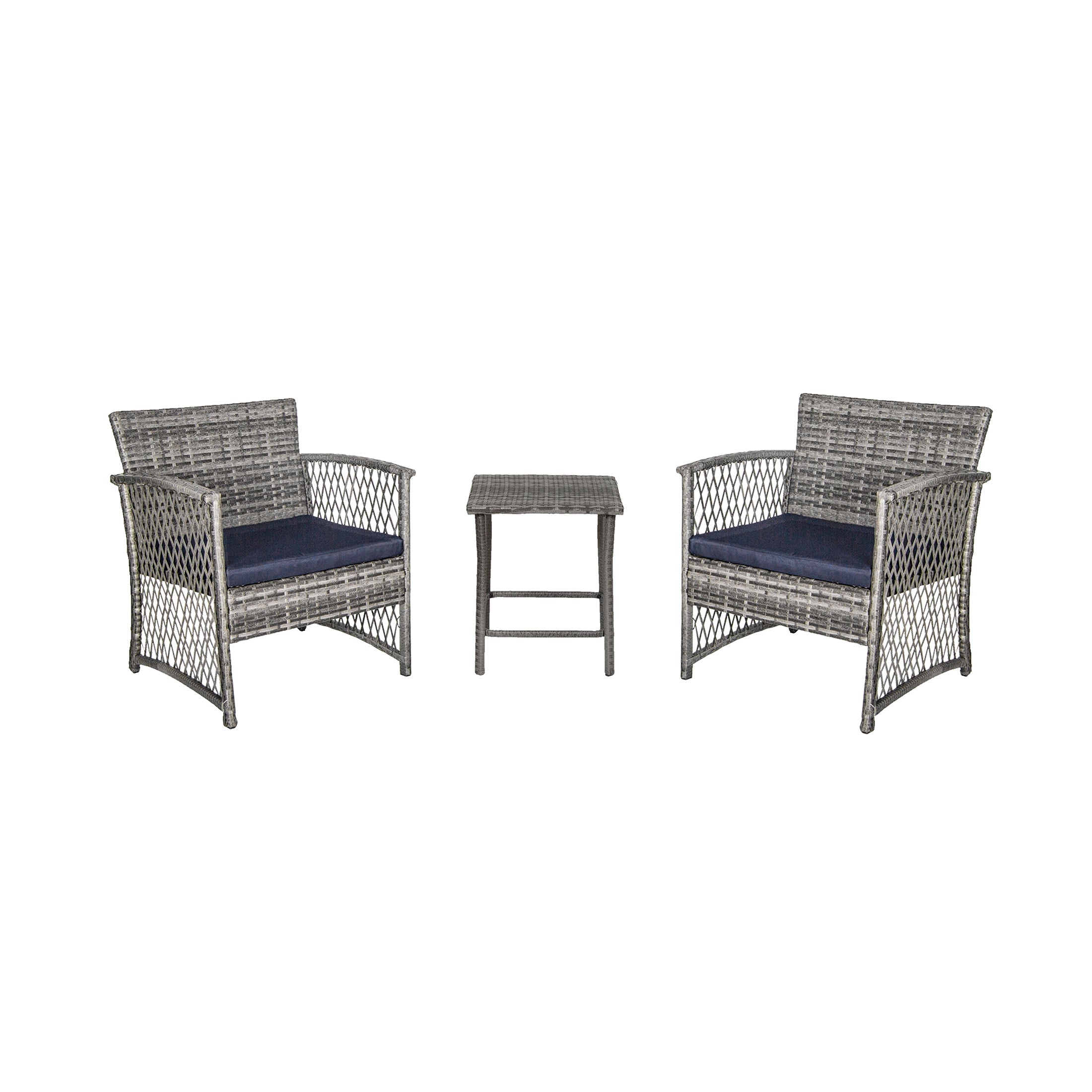  Westin Furniture 3-Piece Outdoor Patio Seating Conversation Set - Coffee/Beige - Bonton