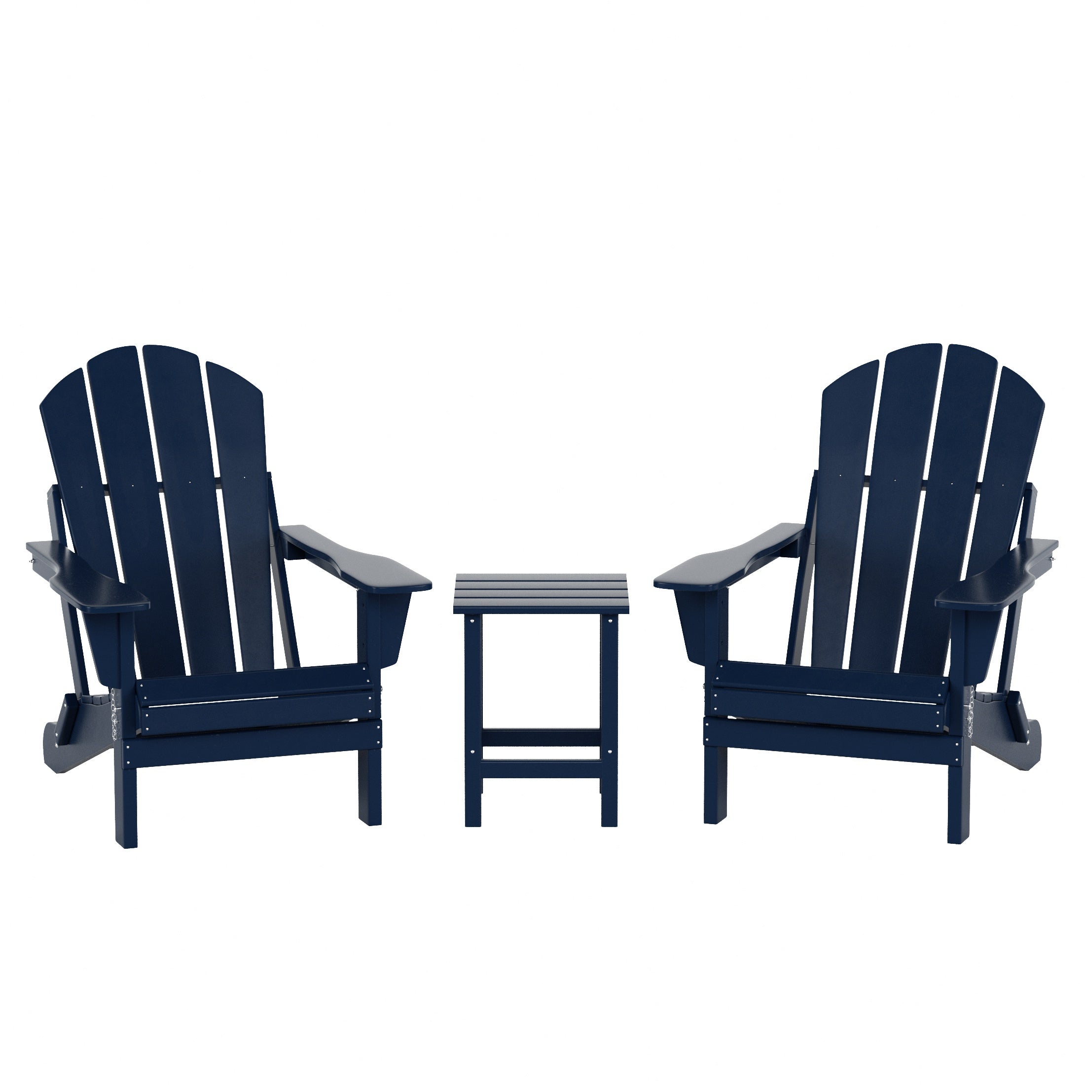  Westin Furniture 3-Piece Outdoor Patio Adirondack Conversation Seating Set - Teak - Bonton