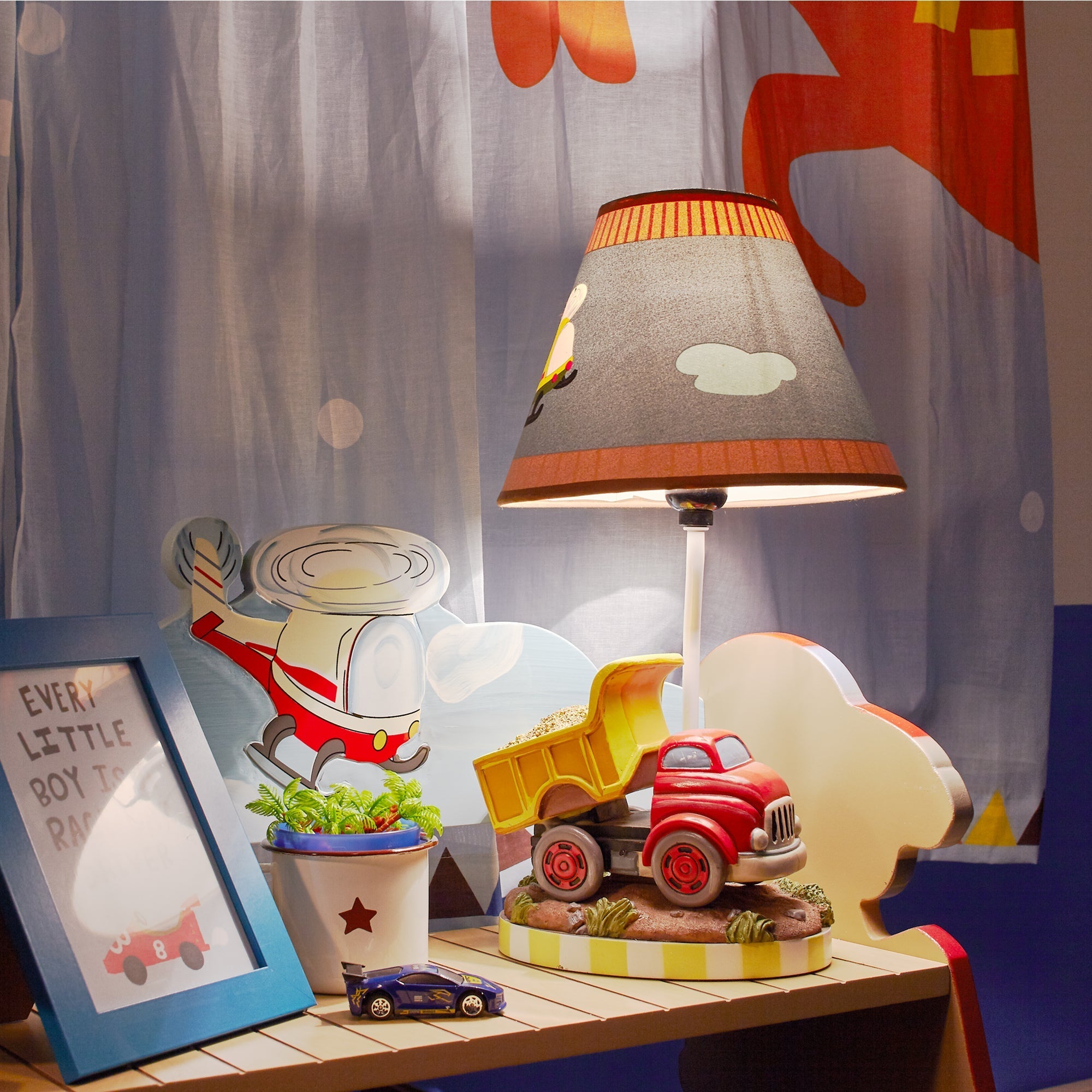  Teamson Kids Fantasy Fields - Toy Furniture -Transportation Table Lamp - Multi-Color - Bonton