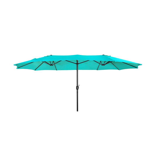 Double Sided Outdoor Twin Patio Market Table Umbrella, 15 x 9 Ft