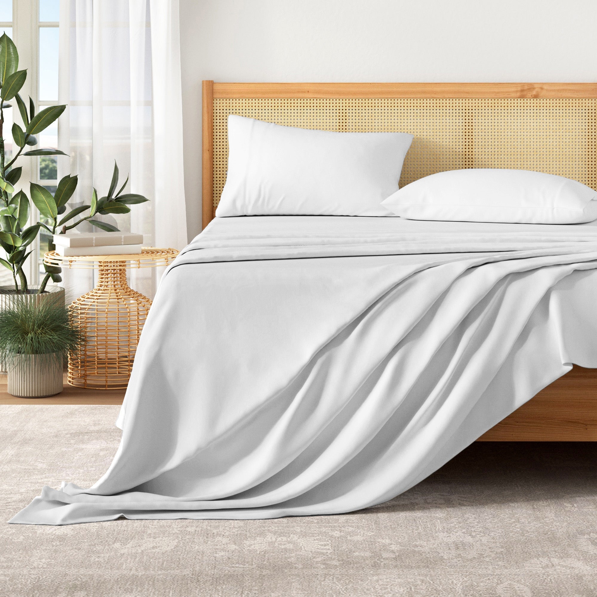  Patina Vie Maison Patina Vie Maison Pre-Washed Microfiber Ultra-Soft Solid Bed Sheet Set - Twin - Bonton
