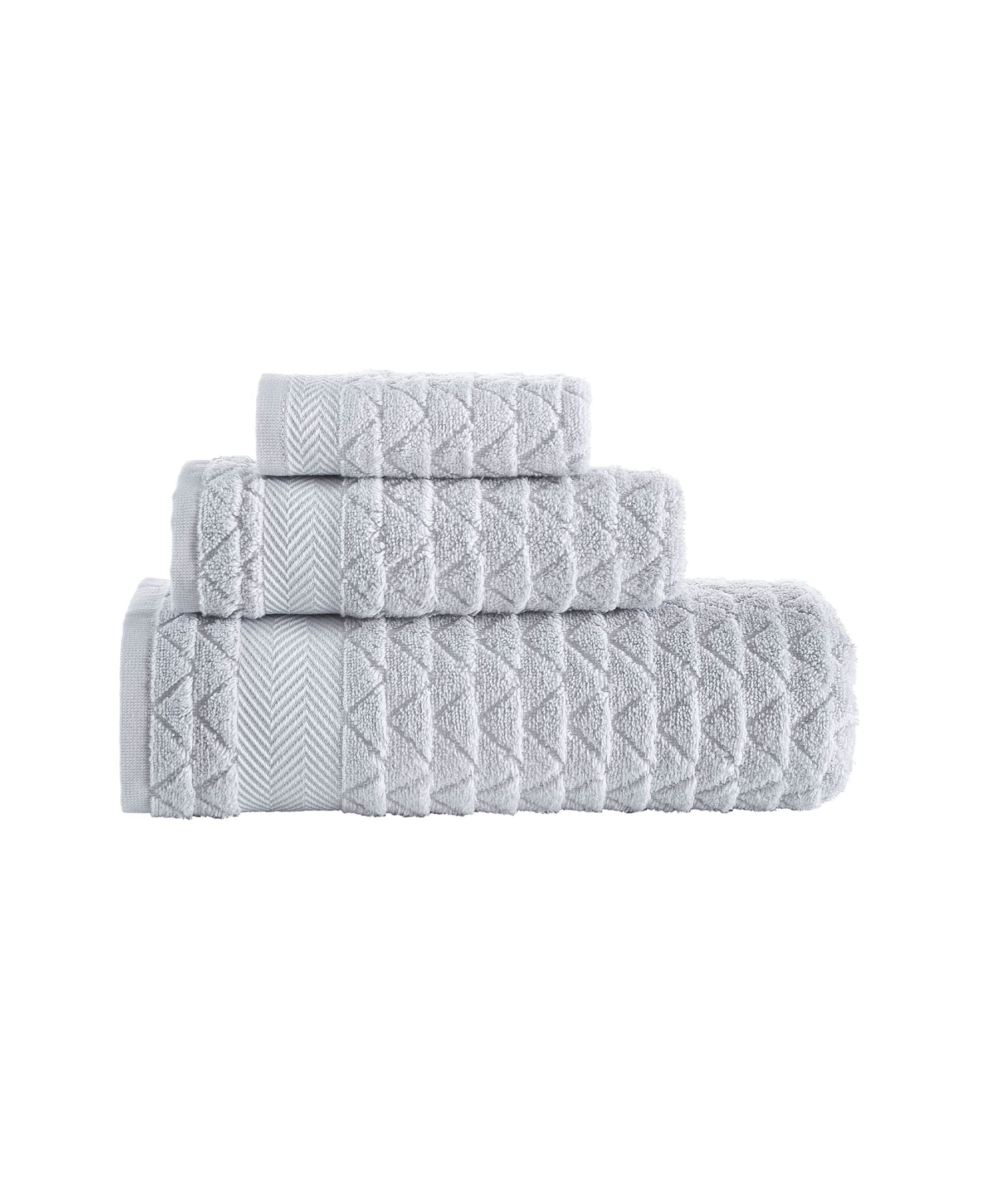  Brooks Brothers Herringbone 3 Piece Towel Set - Navy - Bonton