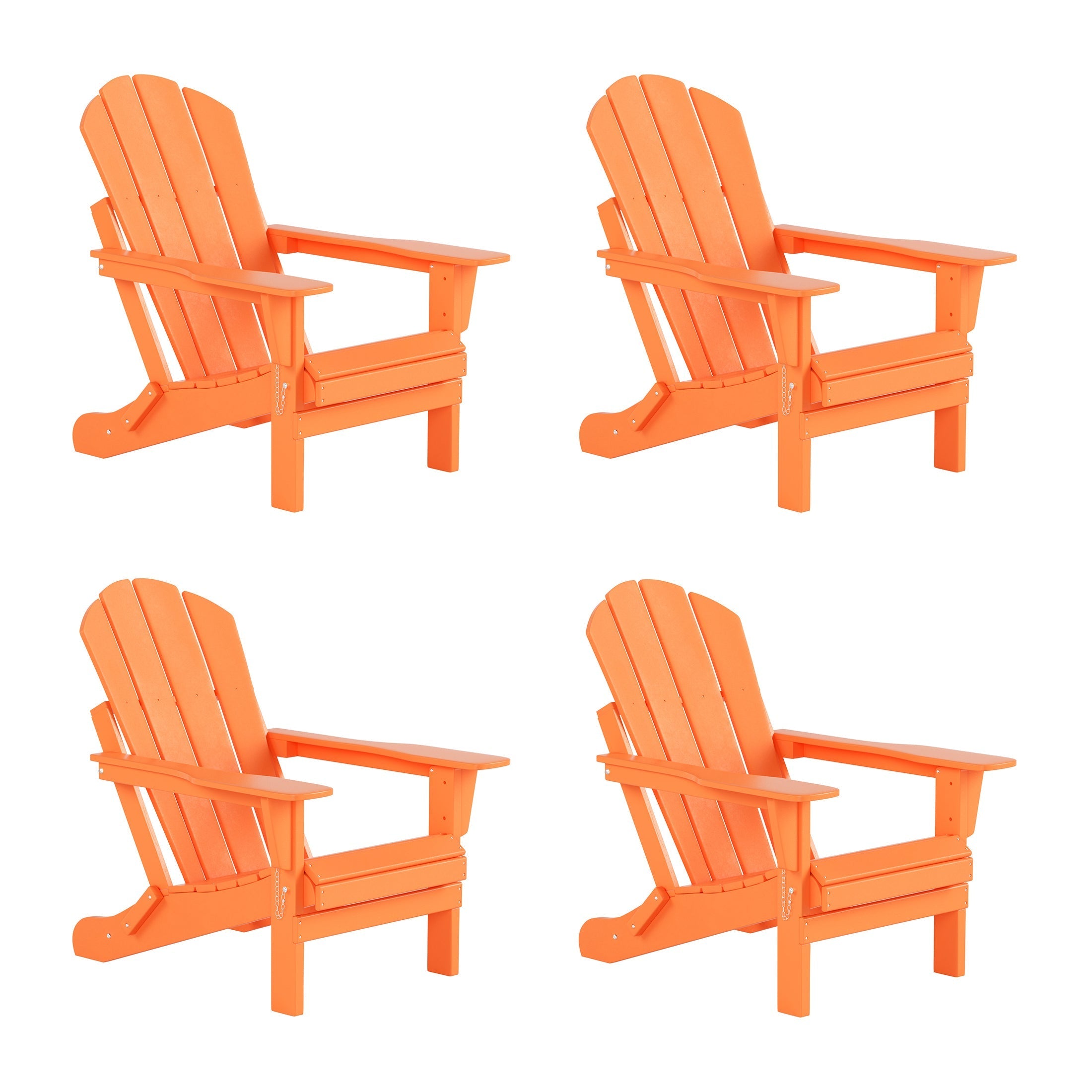  Westin Furniture Outdoor Patio Folding Adirondack Chair, Set of 4 - Dark Brown - Bonton