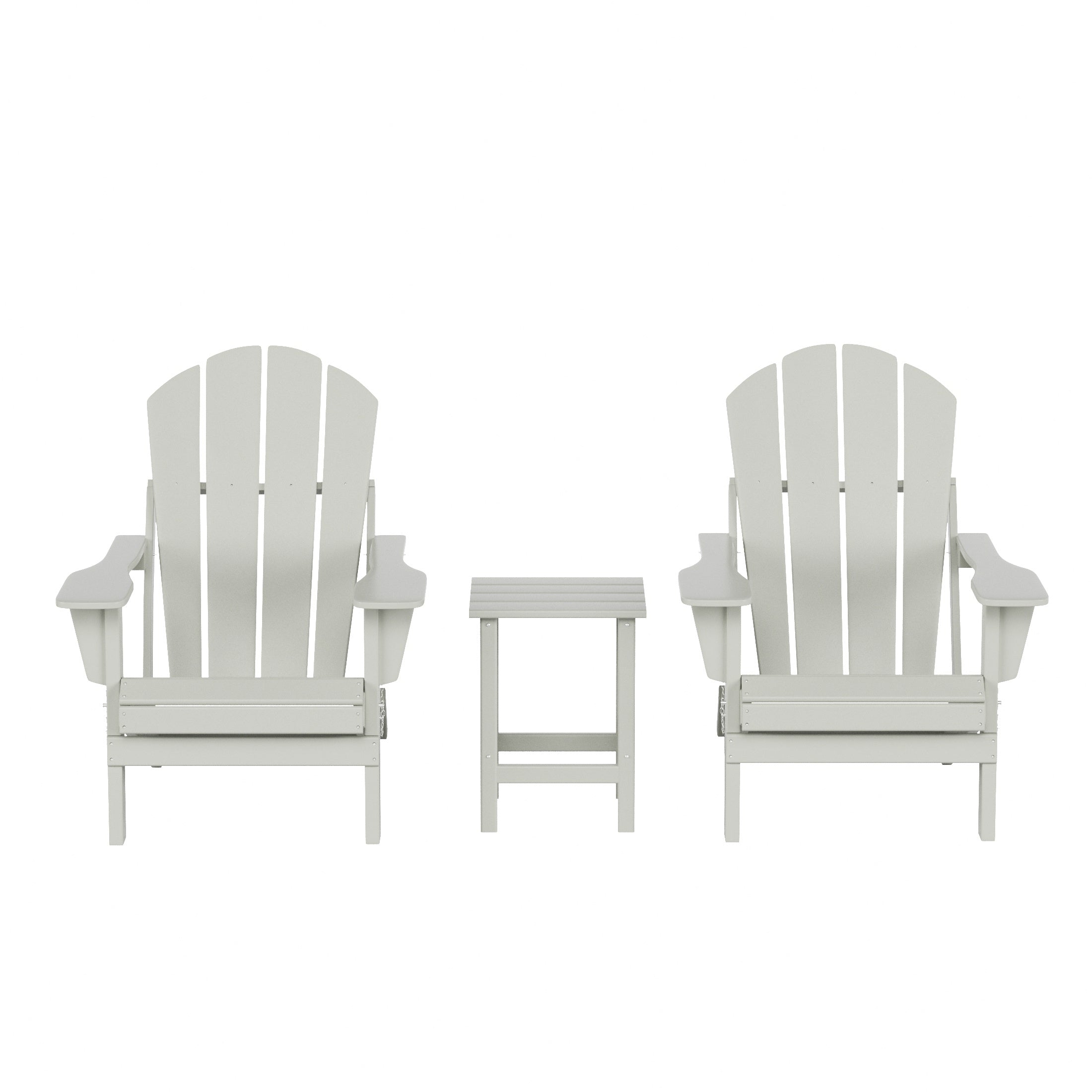  Westin Furniture 3-Piece Outdoor Patio Adirondack Conversation Seating Set - Weathered Wood - Bonton