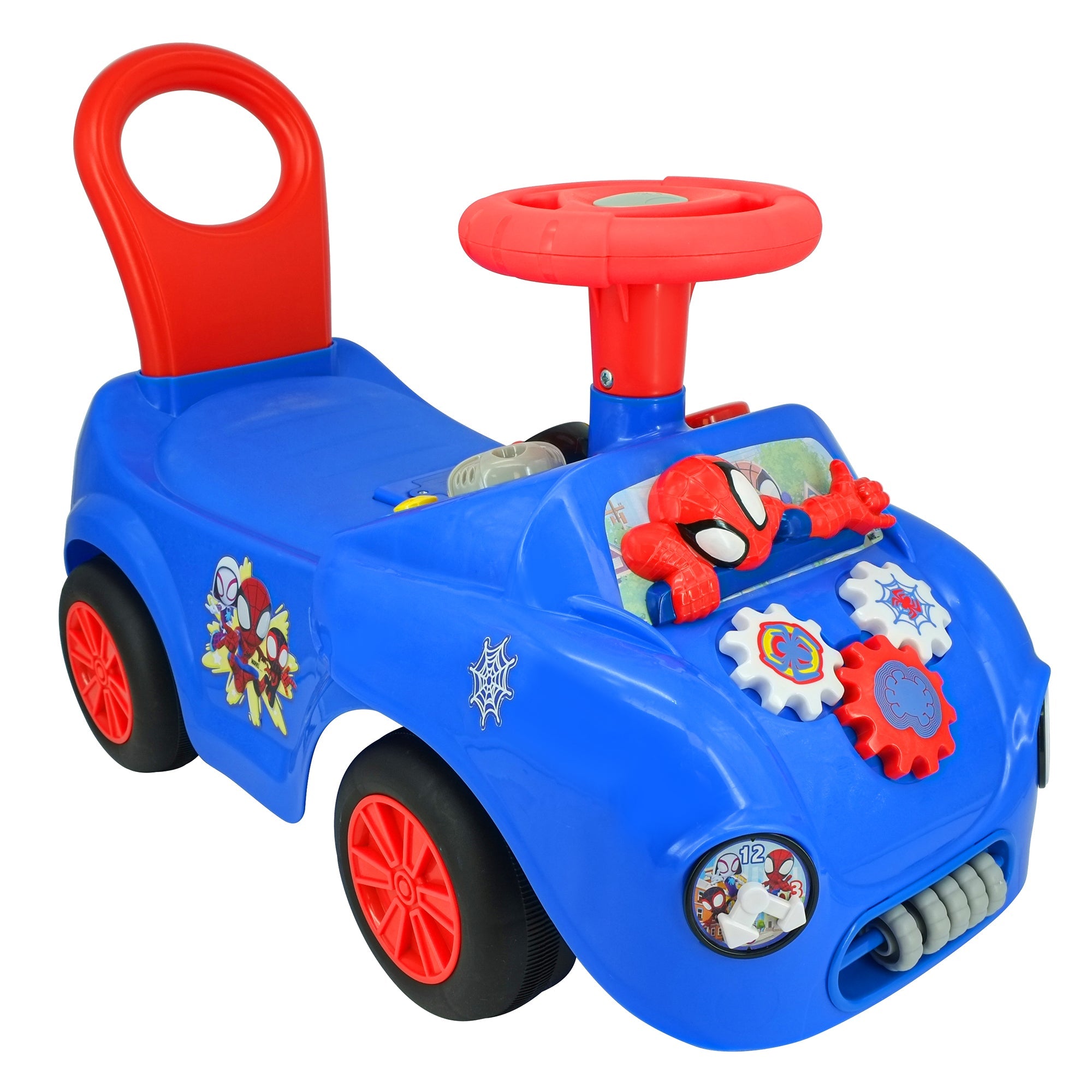  Kiddieland Kiddieland: Lights N' Sounds: Ride-On - Spidey Web Racer - Foot To Floor Vehicle, Interactive Push & Pull Toy Car, Toddlers, Kids Ages 12-36 Months - Multi - Bonton