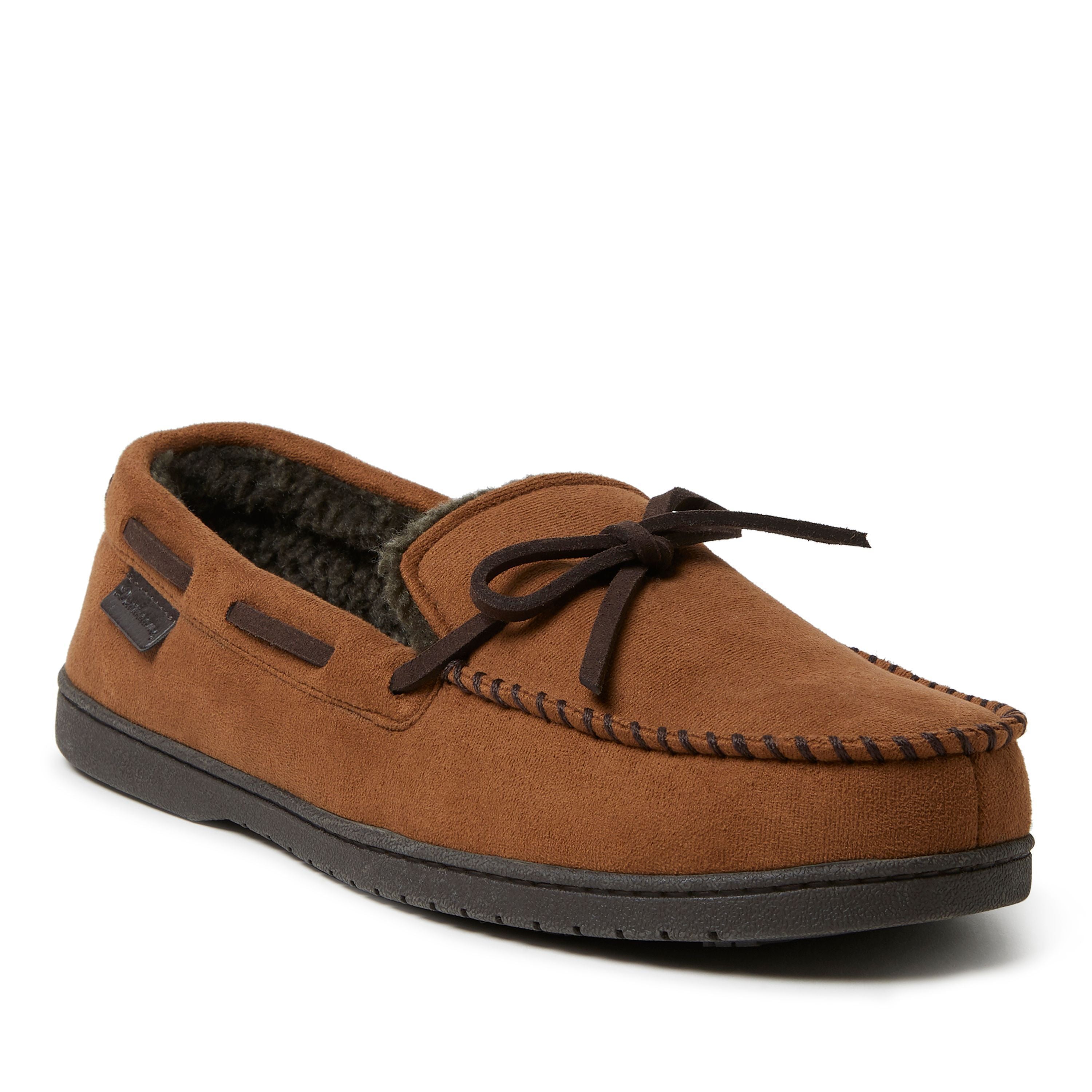  Dearfoams Men's Toby Indoor/Outdoor Microsuede Moccasin Slipper - Brown - Bonton